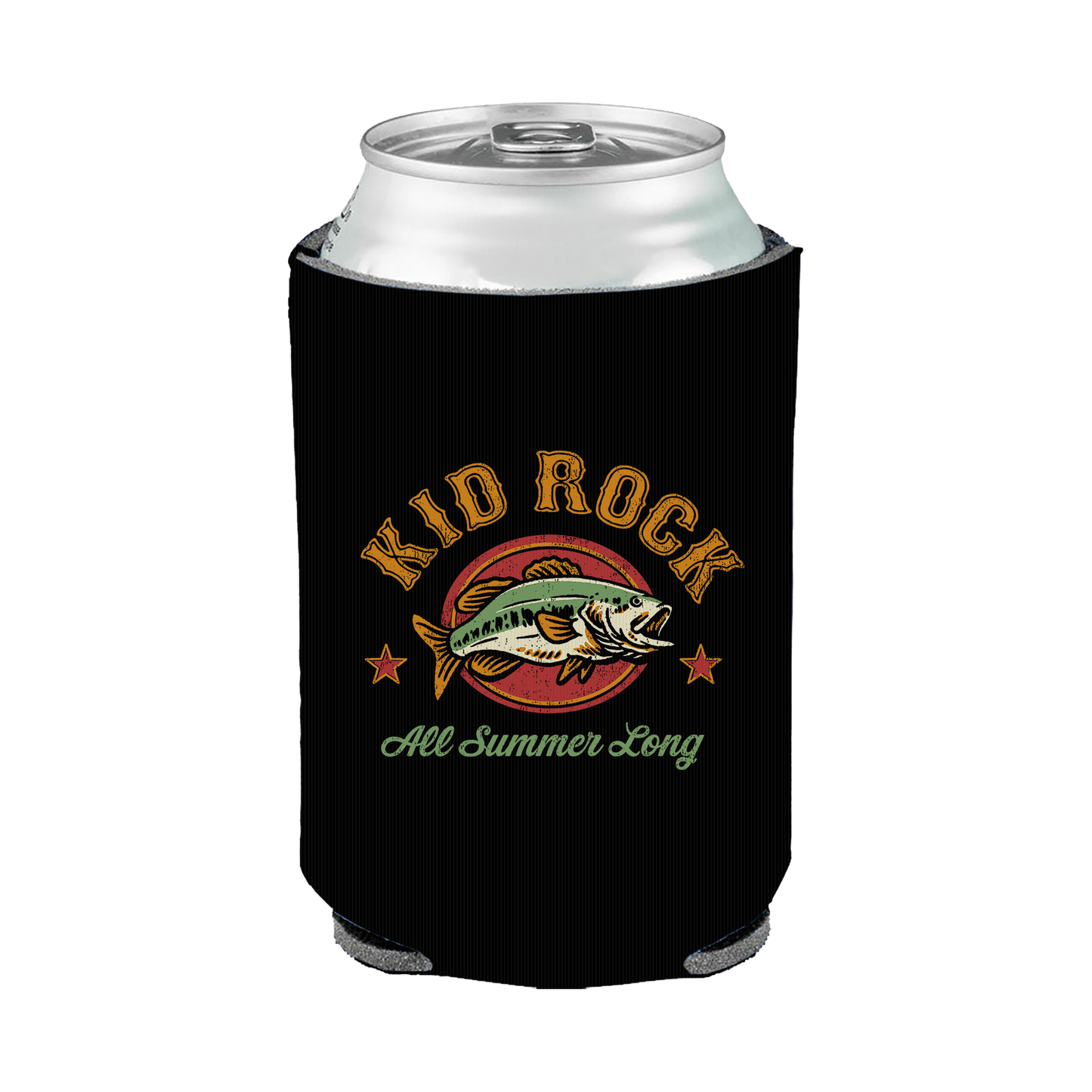 Large Mouth Fish Black Koozie