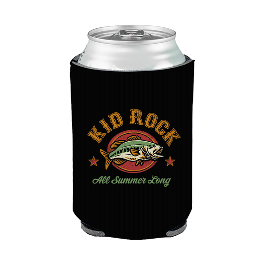 Large Mouth Fish Black Koozie