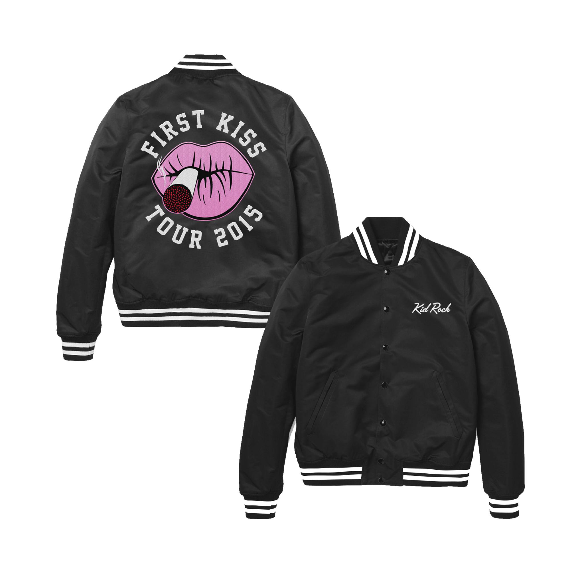 First Kiss Black Satin Jacket – Kid Rock Store