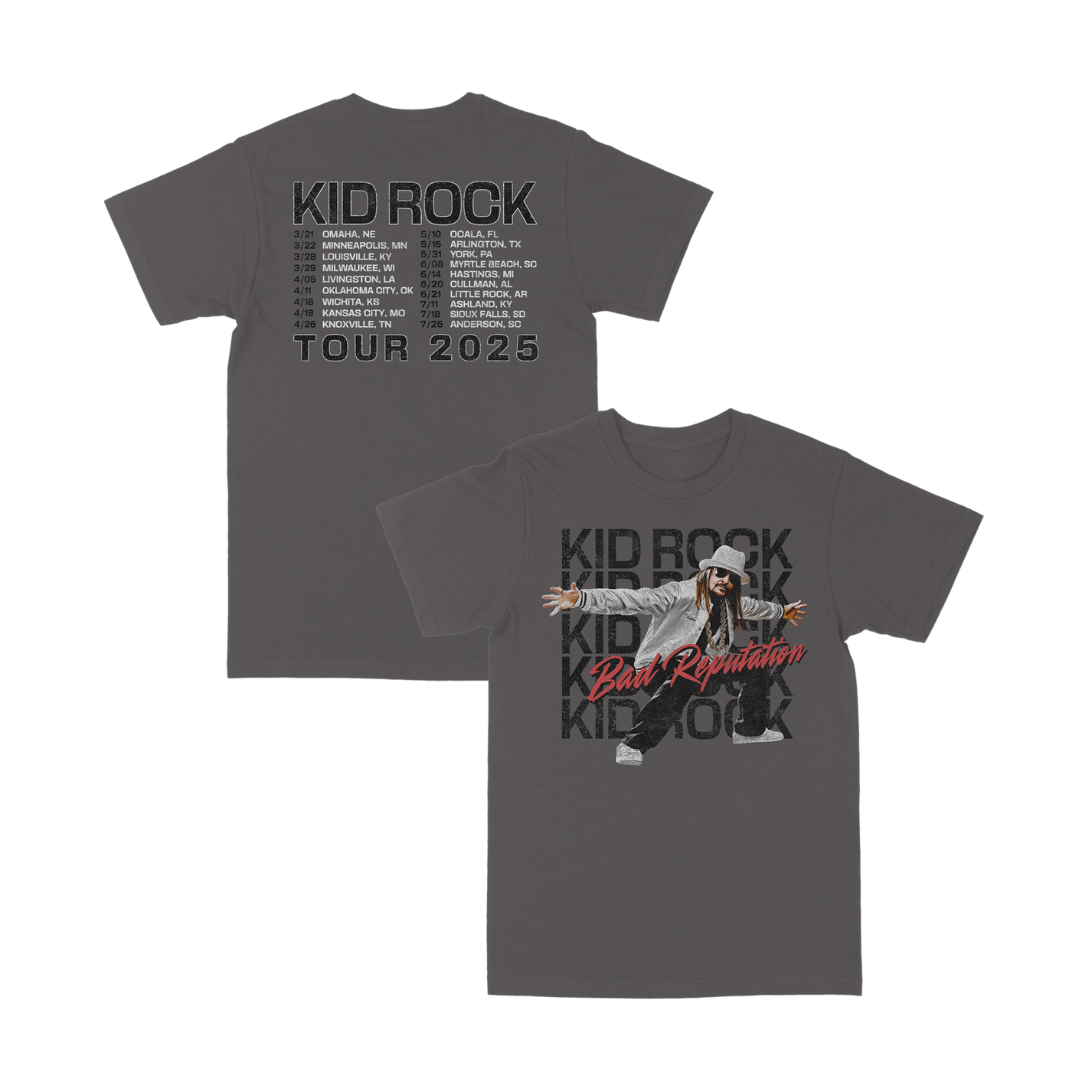 Bad Rep Grey Tour Tee – Kid Rock Store