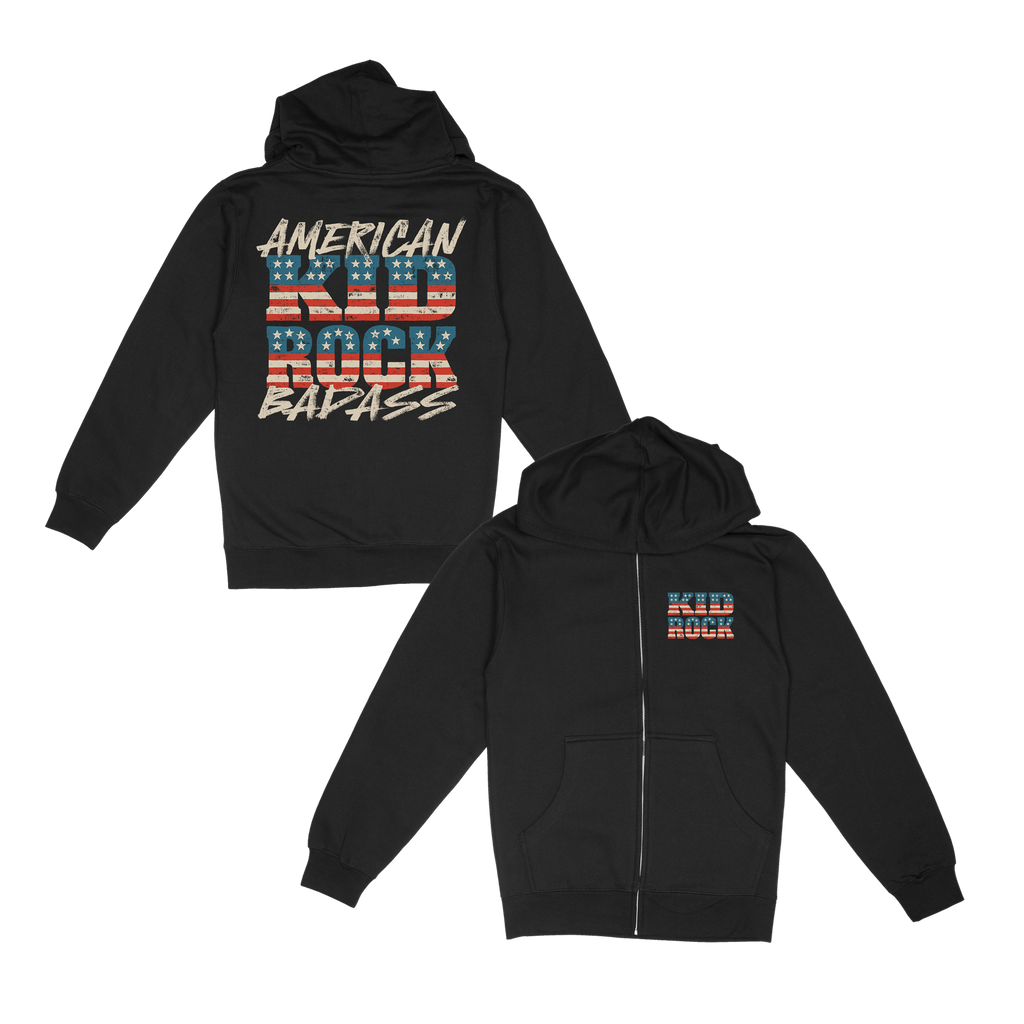 Flag Blocks Black Zip Hoodie