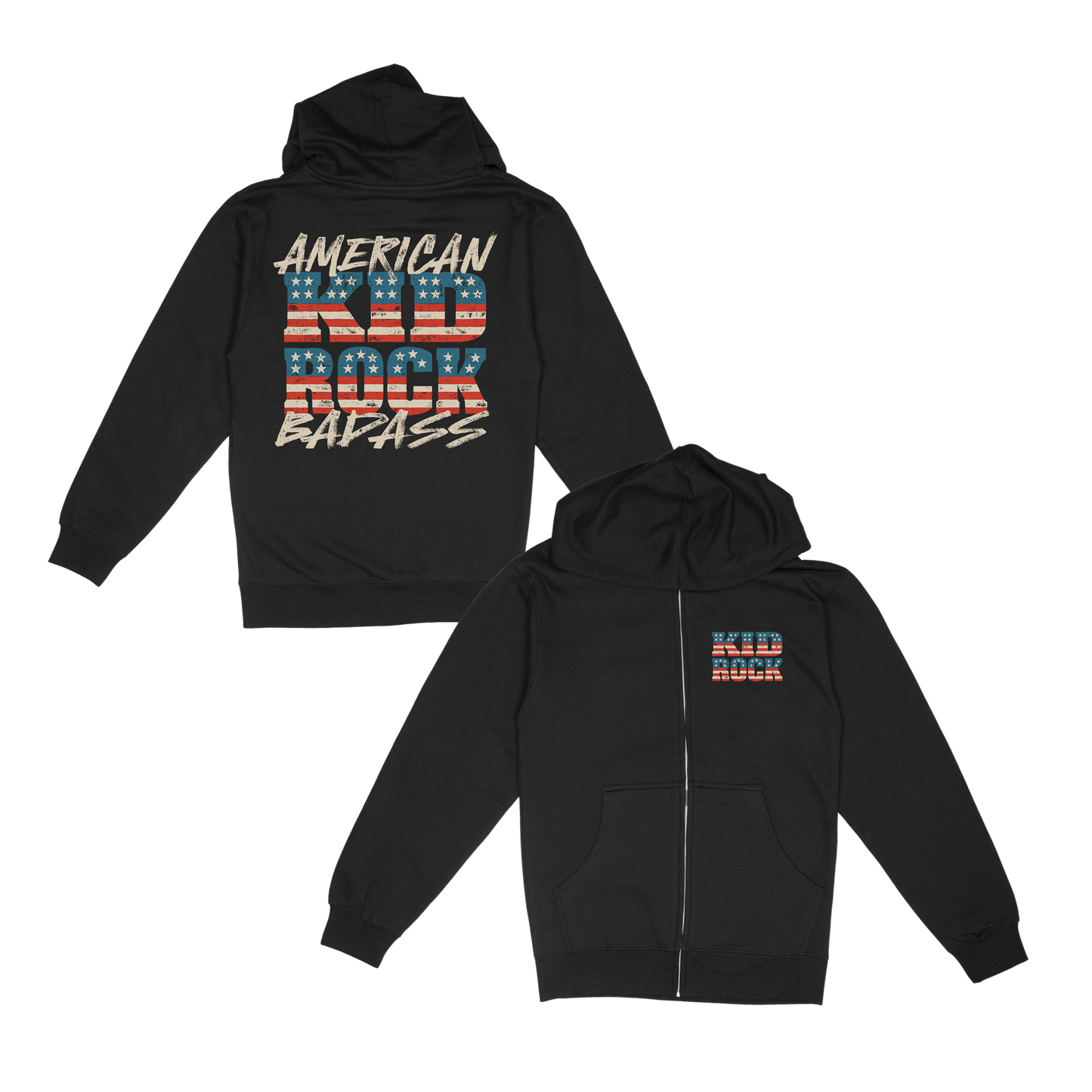 Flag Blocks Black Zip Hoodie