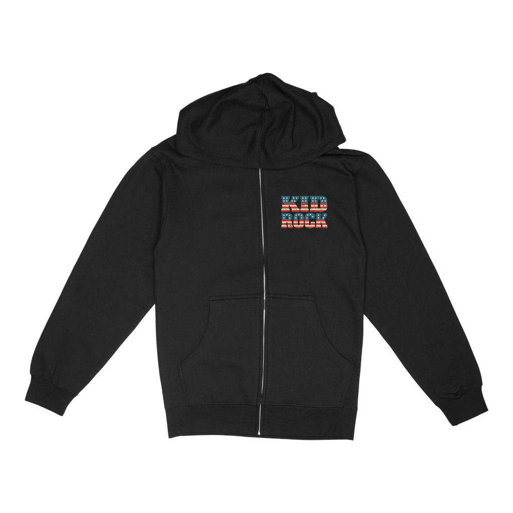 Flag Blocks Black Zip Hoodie