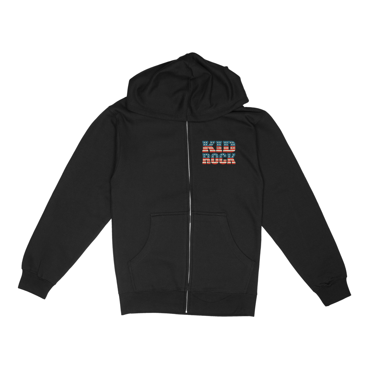 Flag Blocks Black Zip Hoodie