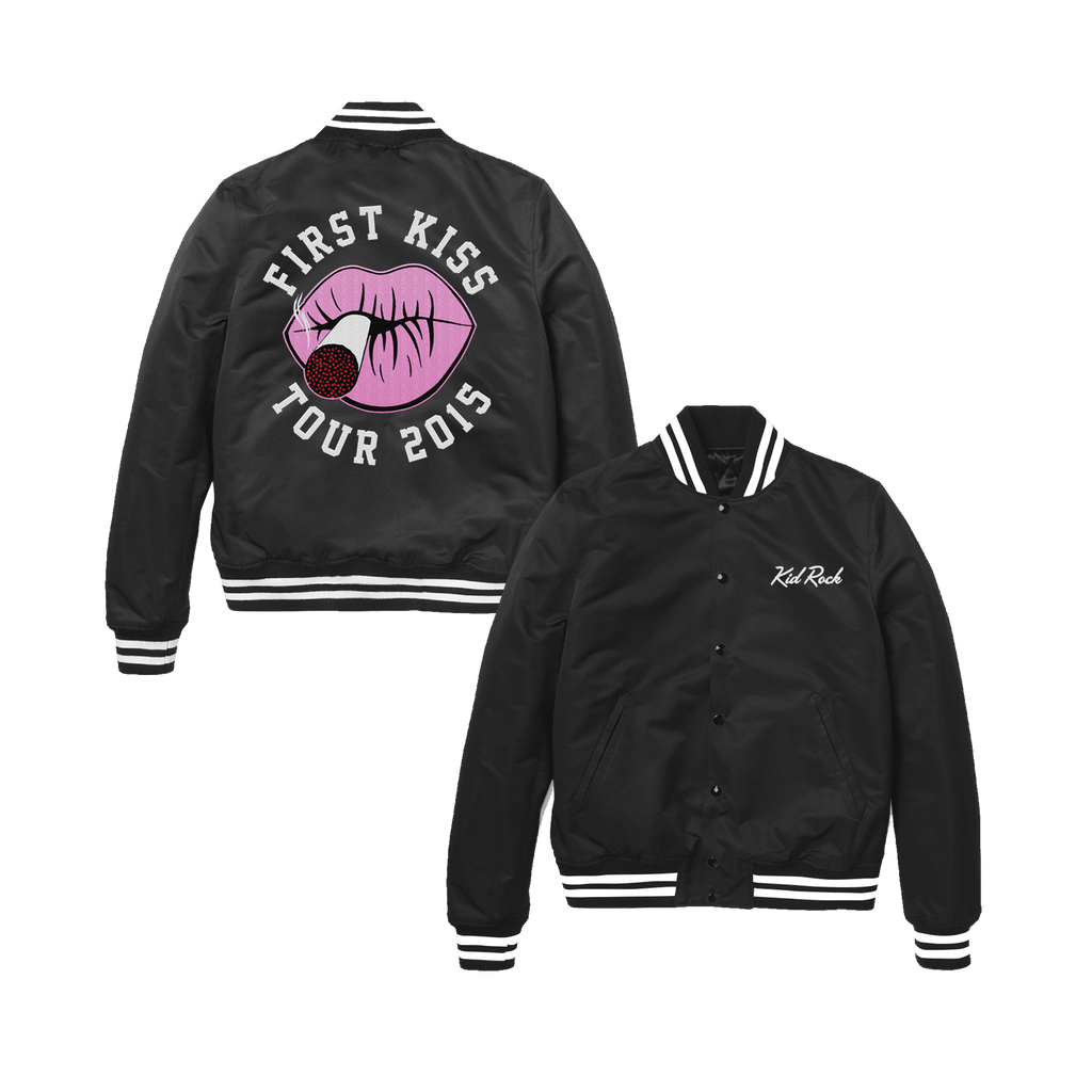 First Kiss Black Satin Jacket
